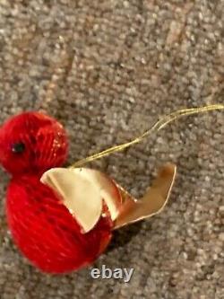 10 Honey Comb Red Tissue Paper Bird Ornaments Japan Original Box Rare 1960