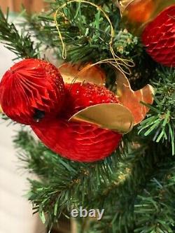 10 Honey Comb Red Tissue Paper Bird Ornaments Japan Original Box Rare 1960