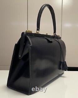 100% AUTH Hermès Sac 404 Doctor Bag Vintage Box Calf 1950s Rare Leather