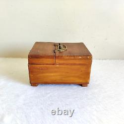 1920s Vintage Handmade Wooden Shaving Kit Box With Mirror Rare Decorative W194