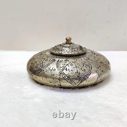 1930s Vintage Metal Plated Wooden Tobacco Box Rare Decorative Collectible W664