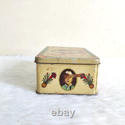 1940 Vintage Jawaharlal Nehru Brand Saffron Advertising Litho Tin Box Rare TI129