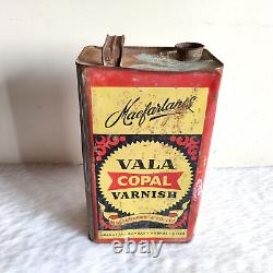 1950s Vintage Macfarlane & Co. VALA Copal Varnish Advertising Tin Box Rare TI299