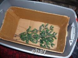 1961 Vintage 4 1/2' X 3' Evergreen Plastic Christmas Tree With Box! Rare #4464
