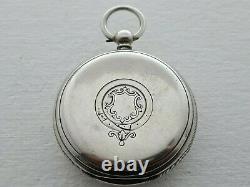 Antique 1890 Chester Big Fusee Solid Silver Pocket Watch Working Gift Box Rare