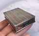 Antique Vintage Sterling Silver Gold Tone Stripe Mirror Trinket Small Box Rare