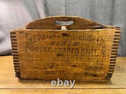 Antique Wood Ammo Box Peters Cartridge Co Dovetail Rare w Handle Vintage Hunting
