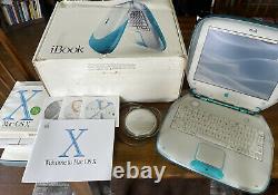 Apple iBook Clamshell G3 Blueberry In Box Mac OS 9 Rare Vintage