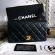 Authentic Chanel Black Matelasse Quilted Cc Shoulder Bag With Box Rare Vintage