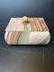 Banded Agate Trinket Box Jewelry Box With Lid Vintage Hand Carved Marble Rare