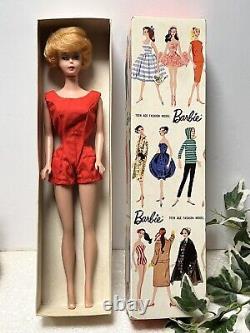 Barbie #850 Strawberry Blonde Bubble Cut With Box 1959 RARE VINTAGE BARBIE Japan