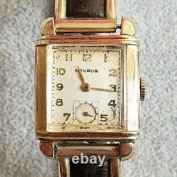 Benrus Art Deco Mens Vintage Watch with Box 17J, Model BA2, Rare Cioccolatone Case