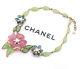 Chanel Camellia Gripoix Stone Necklace Vintage Withbox Very Rare V1324