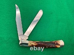 Case XX Rare Red Stag Fat, Matching Vintage 5251 Banana Trapper Knife Box