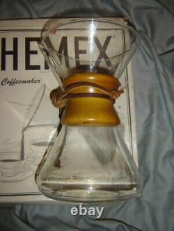 Chemex Vintage Hand Blown 60's With Filters In Box. Rare new old stock condition
