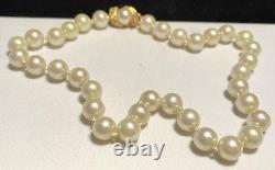 Ciner Necklace Rare Vintage Gilt Glass Pearl 15 Classic Choker Signed A37