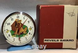 Disney Vintage Bayard 1964 Pluto Manual Alarm Clock 58yrs Mint In Box Rare