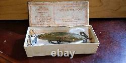 Early RARE Boxed Vintage Expert Minnow Lure with Glass Eyes