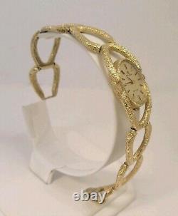 Elegant 14 K Solid Gold Omega Deville Rare Vintage C. 1968 Bracelet Watch w Box