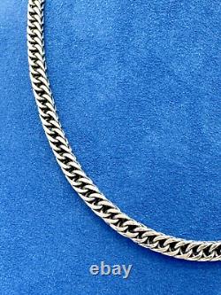Extremely Rare 925 Sterling Silver Vintage Square Box Franco Link Chain 17.5
