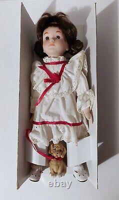 Faith Vintage JC Penny Collectable Porcelain Doll with Dog In Box! RARE
