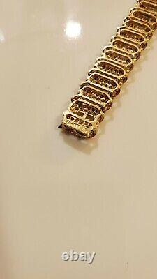 Gold diamond tennis bracelet JAFA signed Vintage solid gold rare