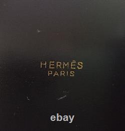 HERMES PARIS VINTAGE RARE COLLECTIBLE Jewelry Box in Black Pigskin Leather