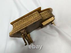 HTF Rare Vintage Thorens Grand Piano Music Box Marbled Butterscotch Bakelite Lid