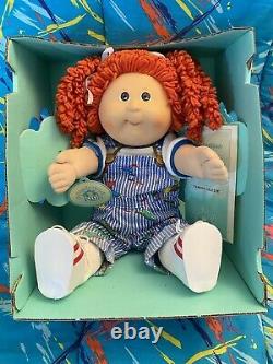 HTF Vintage Cabbage Patch Kids #30 Red Popcorn with RARE Dinosaur Overalls in Box