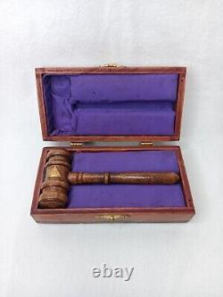 Iyob Filiae Jobs Daughters Wooden Gavel With Gold Emblems And Box Vintage Rare