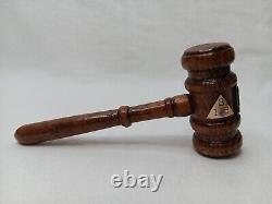 Iyob Filiae Jobs Daughters Wooden Gavel With Gold Emblems And Box Vintage Rare