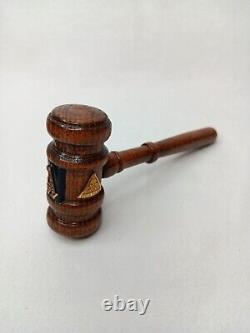 Iyob Filiae Jobs Daughters Wooden Gavel With Gold Emblems And Box Vintage Rare