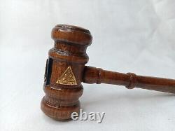 Iyob Filiae Jobs Daughters Wooden Gavel With Gold Emblems And Box Vintage Rare