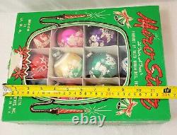Lot Of 12 Rare Vintage Shiny Brite Glass Christmas Ball Ornaments With Box