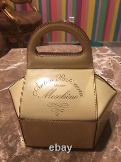 Moschino Rare Vintage Antique Bag Clutch Leather Pastry Box ANTICA PASTICCERIA