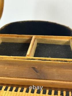 Old Vintage Jewelry Box Wooden Grand Piano Handmade Trinket Musician Rare