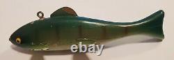 Paw Paw Trout Color Fish Spearing Decoy in RARE larger YellowithBlack Box