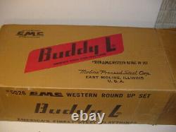 RARE 1950's Vintage Buddy L Western Round Up Set WithGMC Truck WithBox