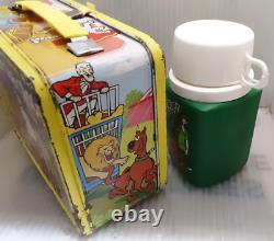 RARE 1973 Scooby Doo Where Are You Metal Lunch Box & Thermos Vintage Lunchbox