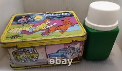 RARE 1973 Scooby Doo Where Are You Metal Lunch Box & Thermos Vintage Lunchbox