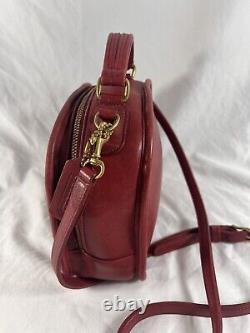RARE 1996 VINTAGE COACH Lunch Box Zip Red Leather Crossbody Shoulder H6C-9991