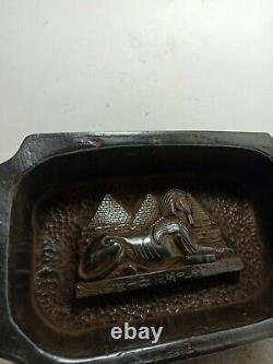 RARE ANTIQUE ANCIENT EGYPTIAN Jewelry Box Scarab Goddess Isis Sphinx 1845 Bc