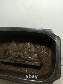 RARE ANTIQUE ANCIENT EGYPTIAN Jewelry Box Scarab Goddess Isis Sphinx 1845 Bc