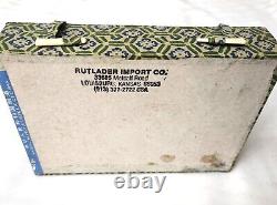 RARE! Cloisonne Insect Art Brass Pill Boxes (VTG) 8 pc set in Original Case
