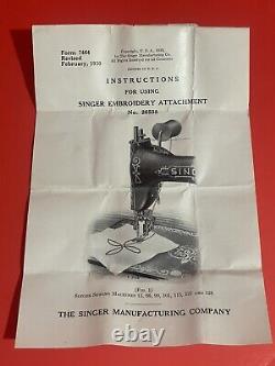 RARE Complete Vintage Singer 221 Embroidery Attachment 26532 Box 26538 Spool Rod