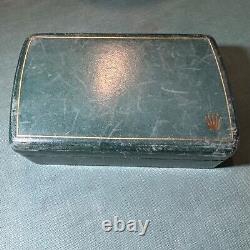 RARE! Green Leather & Wood, OBLIQUE Vintage 50's ROLEX box