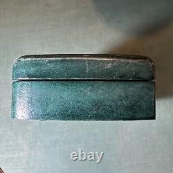 RARE! Green Leather & Wood, OBLIQUE Vintage 50's ROLEX box