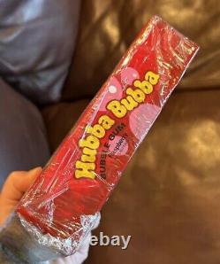 RARE! HUBBA BUBBA RASPBERRY Bubble Gum UNOPENED DISPLAY BOX! VINTAGE 1980's NOS