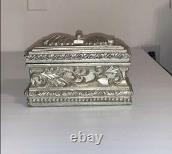 RARE! Silver Gilt MCM Jewelry Box Poly-Resin DISCONTINUED NEW VINTAGE