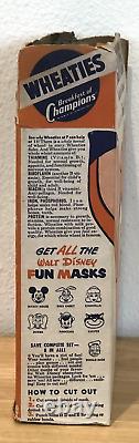 RARE VINTAGE 1950s GENERAL MILLS WHEATIES CEREAL BOX WITH WALT DISNEY BAMBI MASK